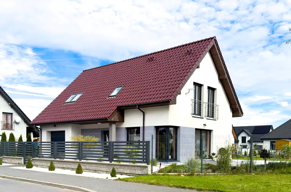 Wohnhaus modernes Einfamilienhaus in einer ruhigen Wohngegend